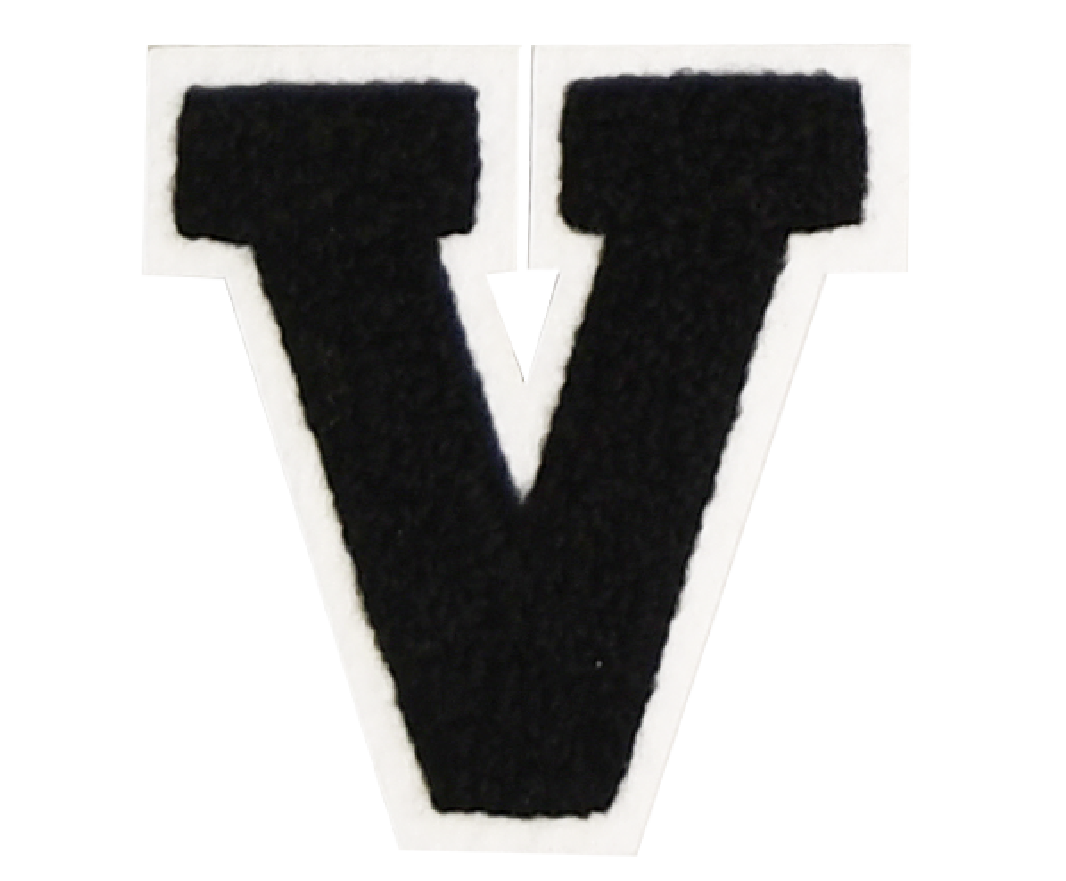 Iron-On Patch - Black with White Border (Letters)
