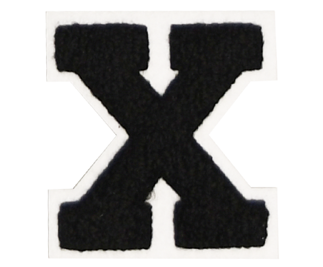 Iron-On Patch - Black with White Border (Letters)
