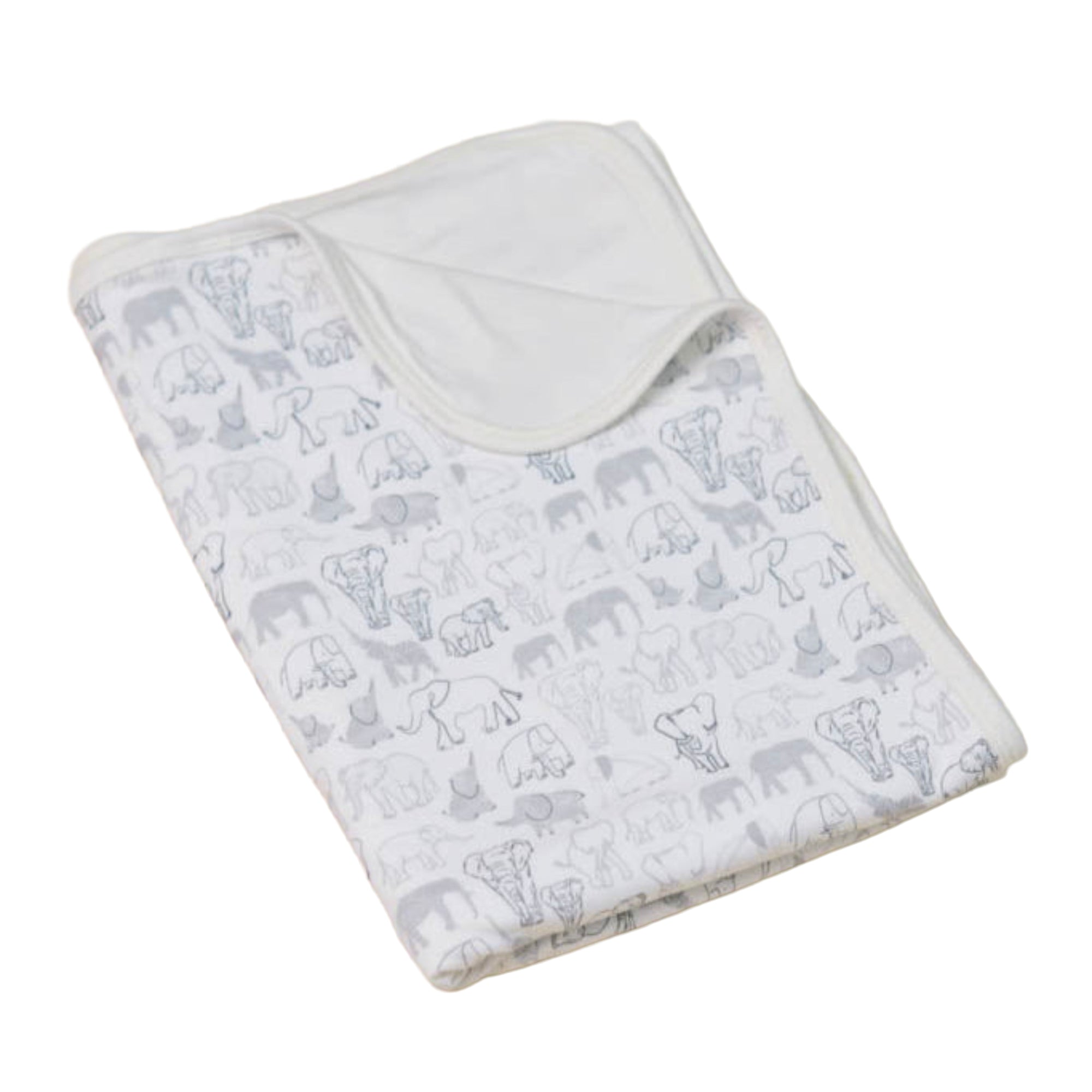 Bamboo Blanket - Grey Elephant Families