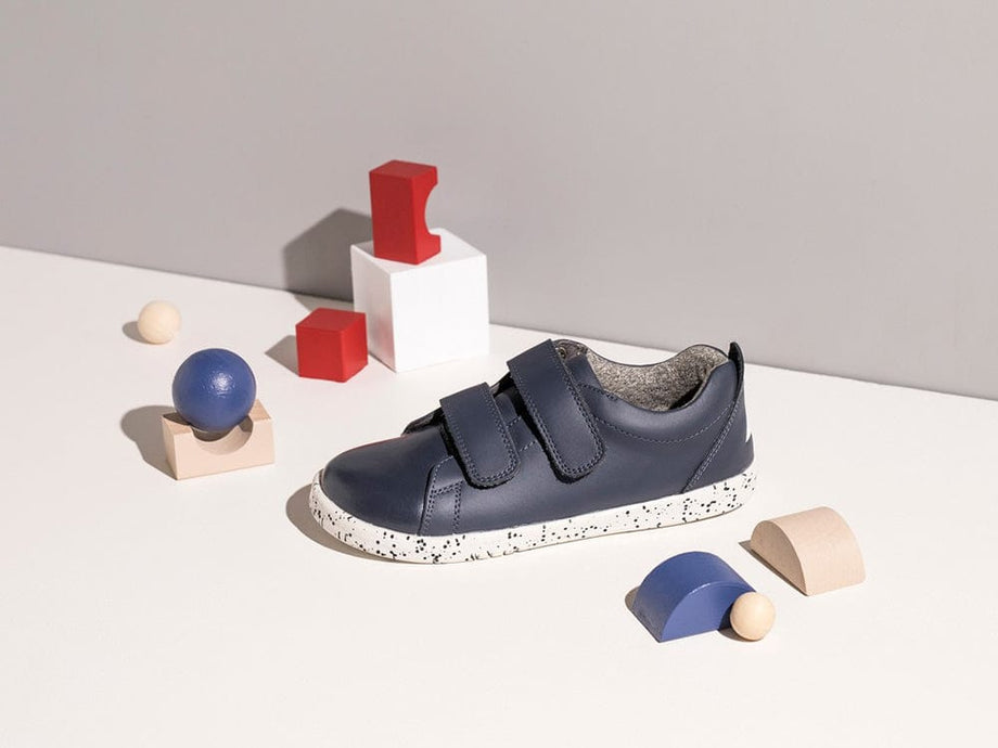 Bobux lifestyle shoe with velcro straps and playful blocks
