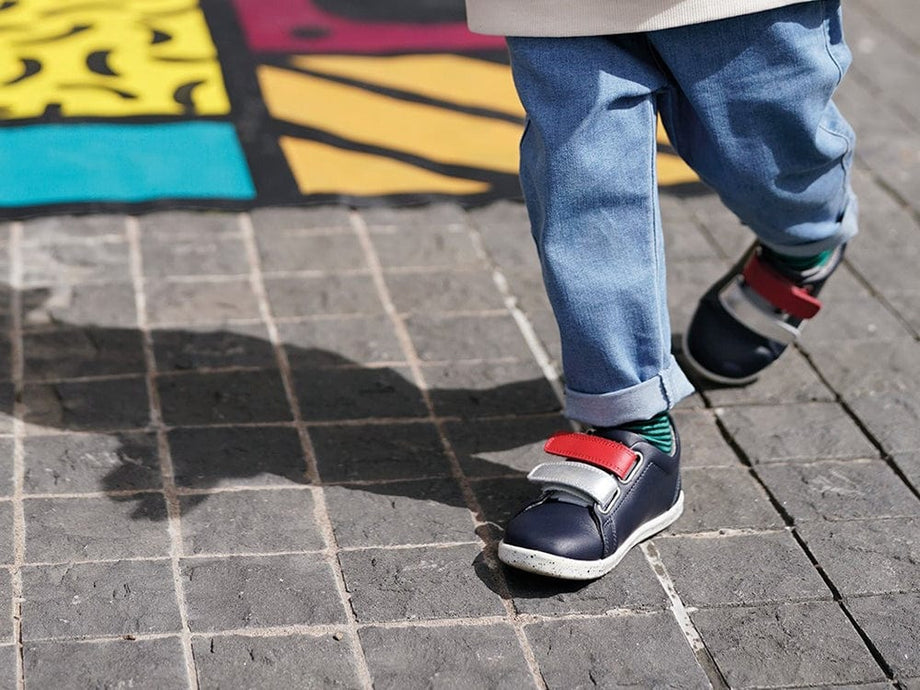 Bobux lifestyle shoes on child walking