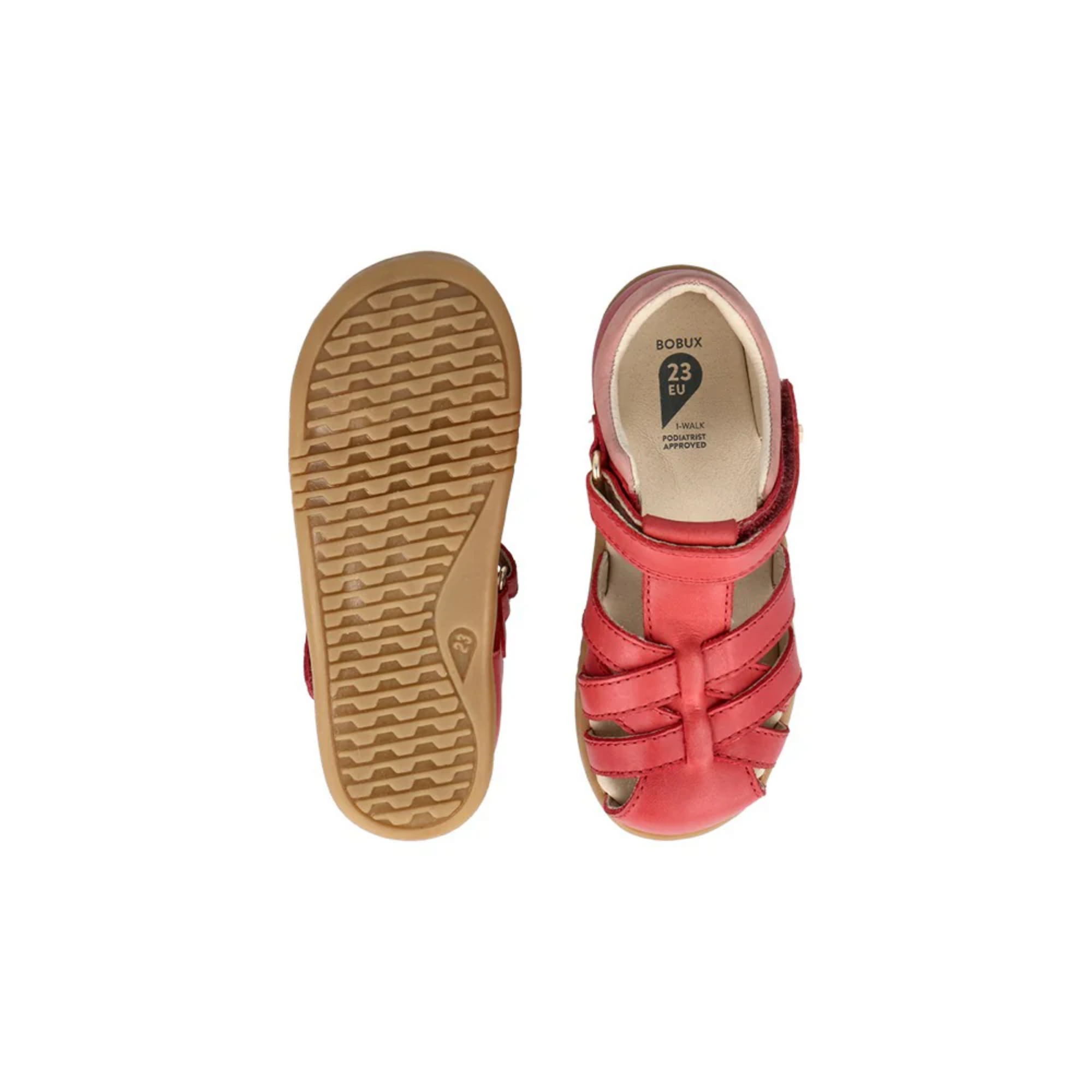 Bobux Mineral Red & Rose Cross Jump Sandals i-Walk