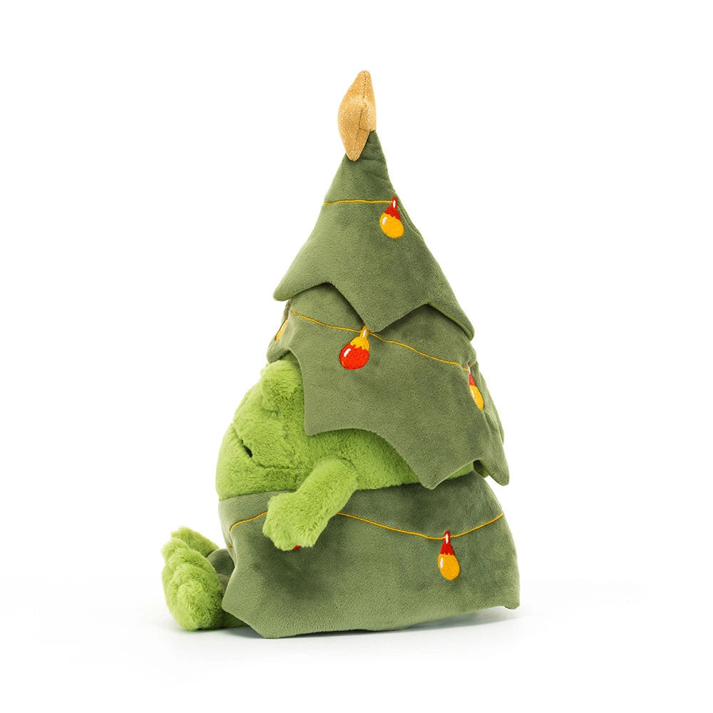 Jellycat Christmas Tree Ricky Rain Frog side