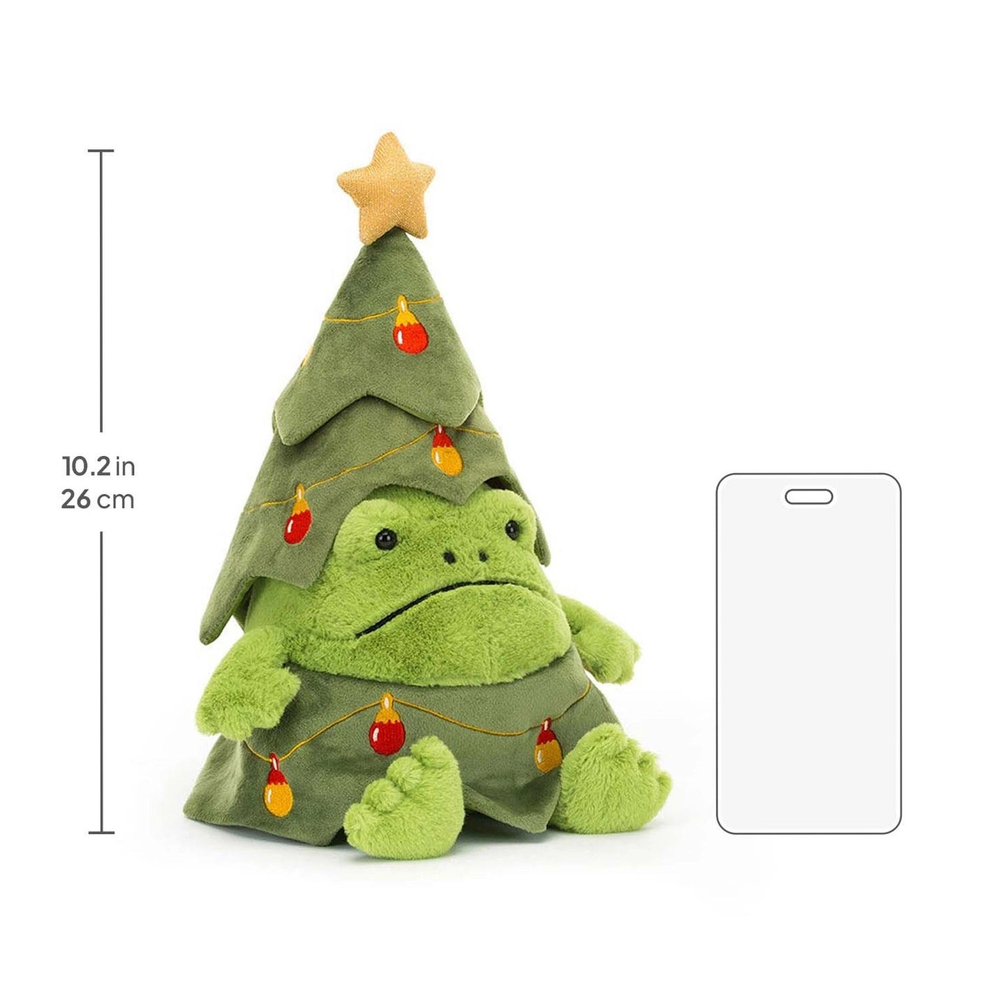 Jellycat Christmas Tree Ricky Rain Frog measurement