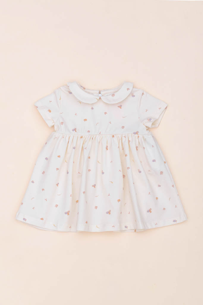 Clara Dress - Cream Freesias