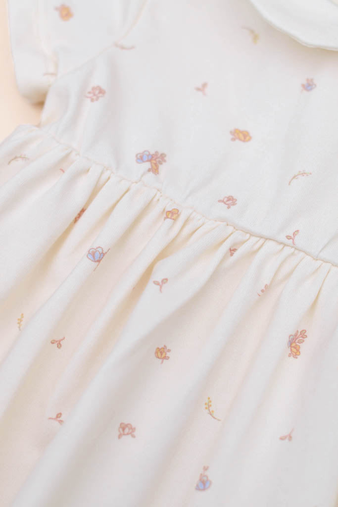 Clara Dress - Cream Freesias