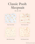 Four classic Pooh design sleepsuits for babies 