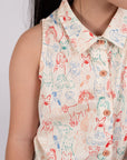 Nora Top - Colourful Puppies
