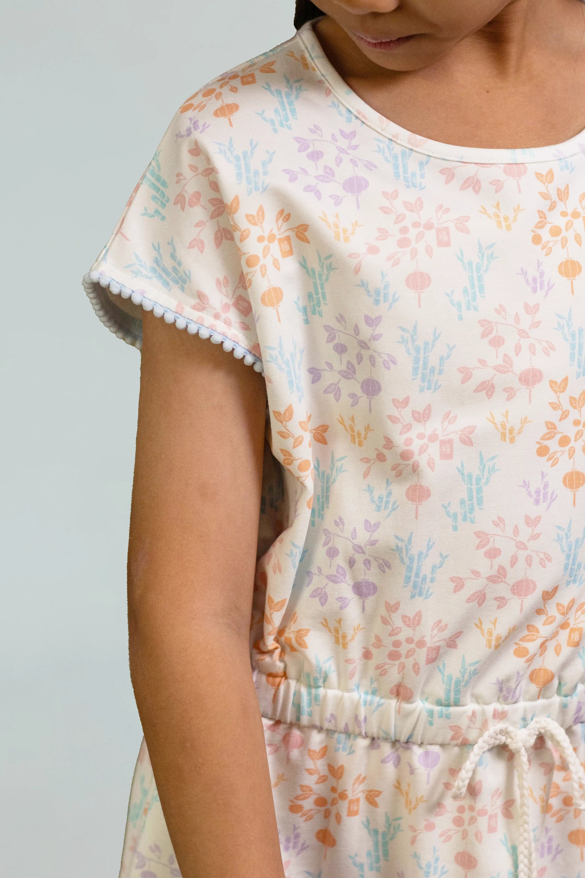 Hayley Dress - Cream Floral Bamboo