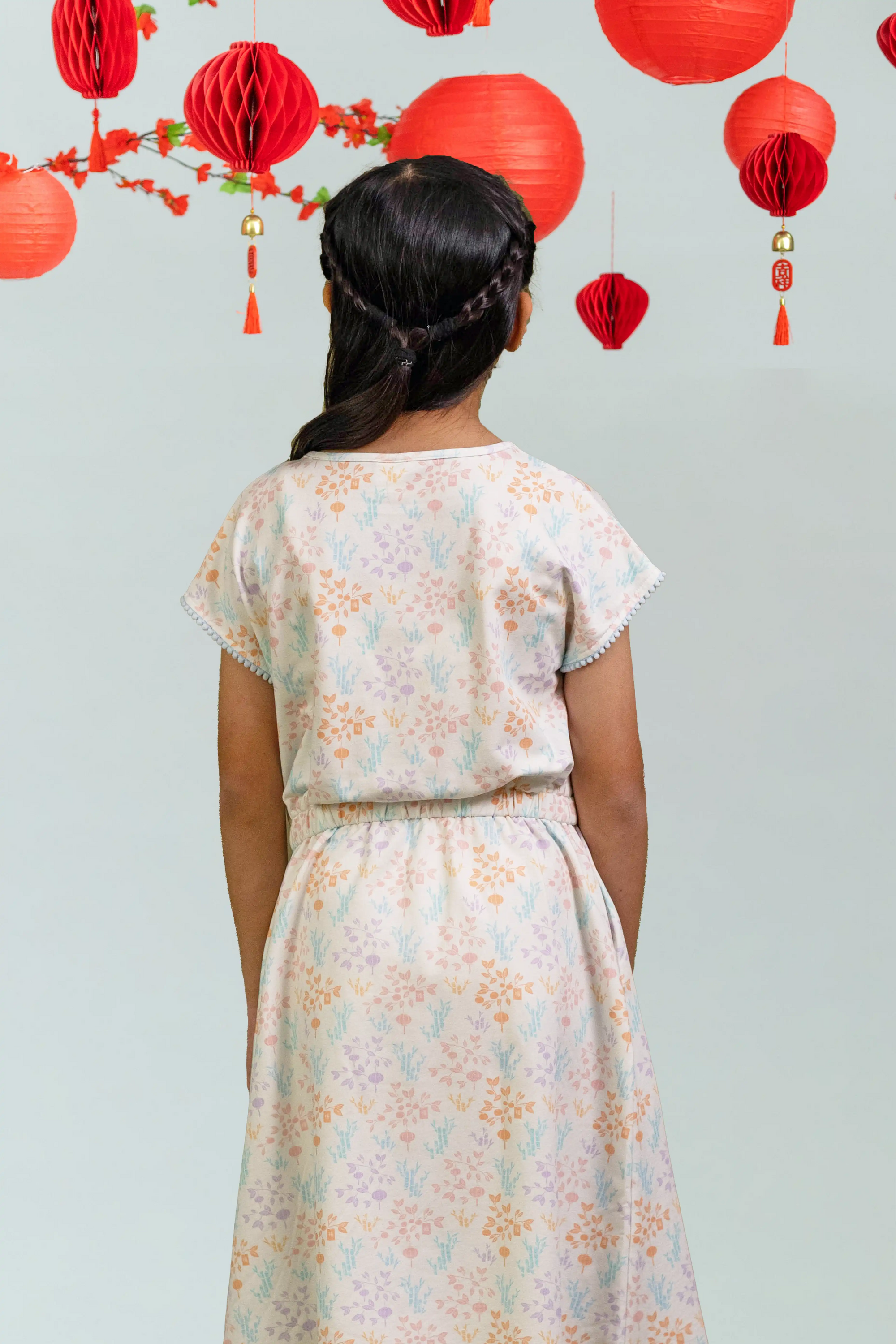 Hayley Dress - Cream Floral Bamboo