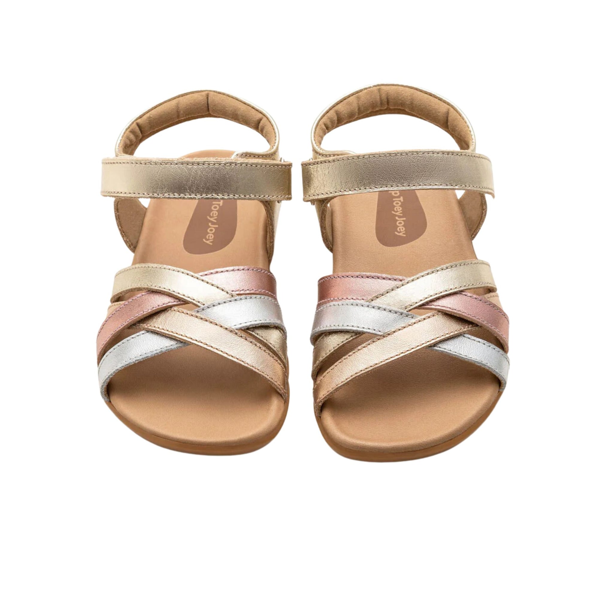 Tip Toey Joey Criss Cross - Champagne / Metallic Salmon / Rose Gold (Kids)