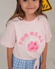 Tie-Front Crop Tee - Pink Pawpsicle