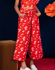 Nicole Pants - Red Blossom Lily
