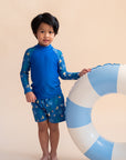 Play by elly Swimwear | Long-Sleeve Rash Guard - Tropical Coral