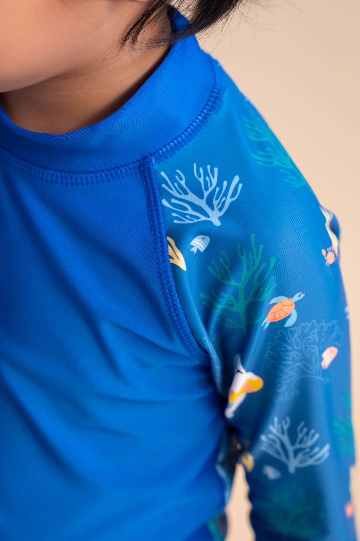 Play by elly Swimwear | Long-Sleeve Rash Guard - Tropical Coral