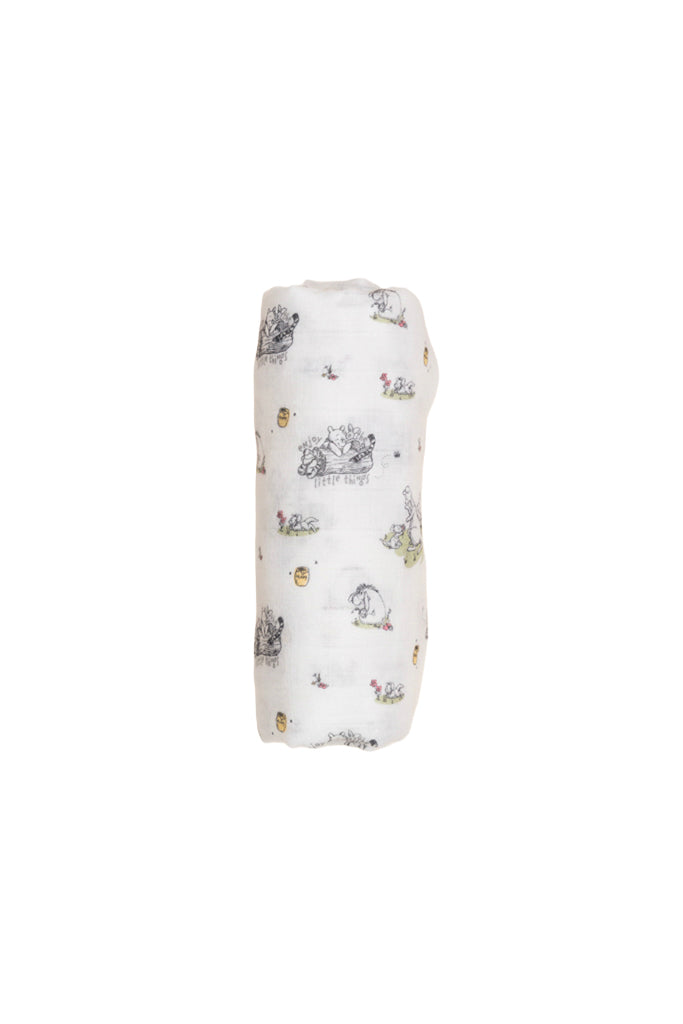 Disney x elly Organic Cotton Swaddle - Breezy Day Pooh | Ideal for Newborn Baby Gifts | The Elly Store Singapore