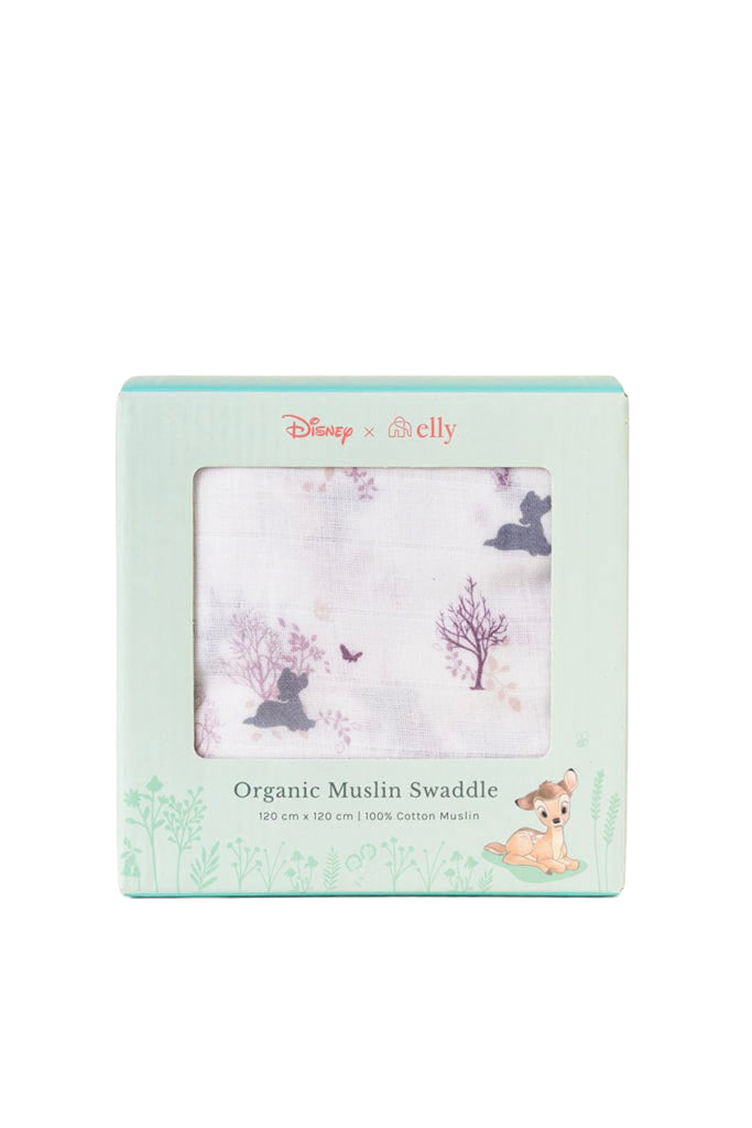 Disney x elly Organic Cotton Swaddle - Forest Bambi | Ideal for Newborn Baby Gifts | The Elly Store Singapore