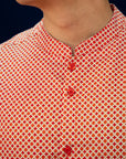 Men's Mandarin-collared Shirt -  Red Dragon Balls