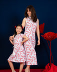 Ladies Harper Cheongsam - Blue-Red Phoenix