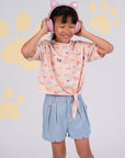 Bailey Shorts - Chambray Paws