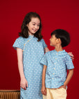 Cheongsam - Blue Mickey Tiles