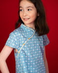 Cheongsam - Blue Mickey Tiles