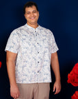 Men's Mandarin-collared Shirt -  Sky Phoenix