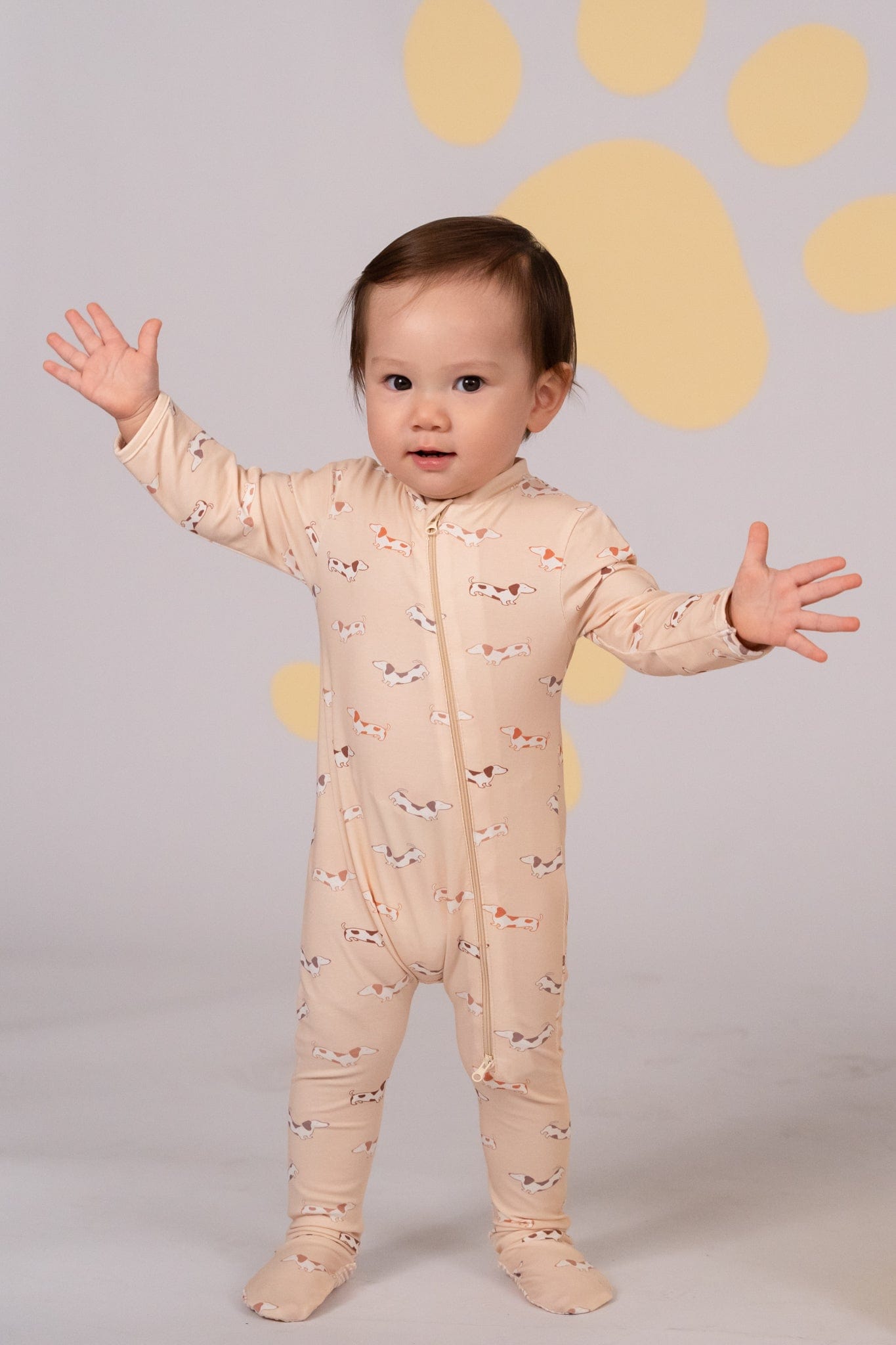 Baby in footie pajamas, DSC03958