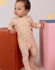 Baby in patterned sleeper, DSC03986