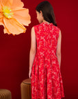 Jersey Luna Cheongsam - Red Phoenix
