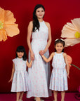 Ladies Halter Dress - Blue Blossom Lily