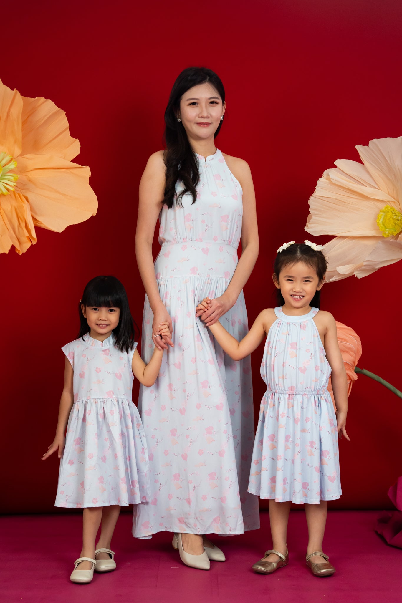 Twirly Cheongsam - Blue Blossom Lily