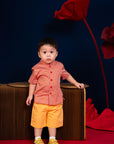 Mandarin-collared Shirt - Red Dragon Balls