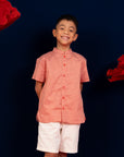 Mandarin-collared Shirt - Red Dragon Balls