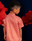 Mandarin-collared Shirt - Red Dragon Balls