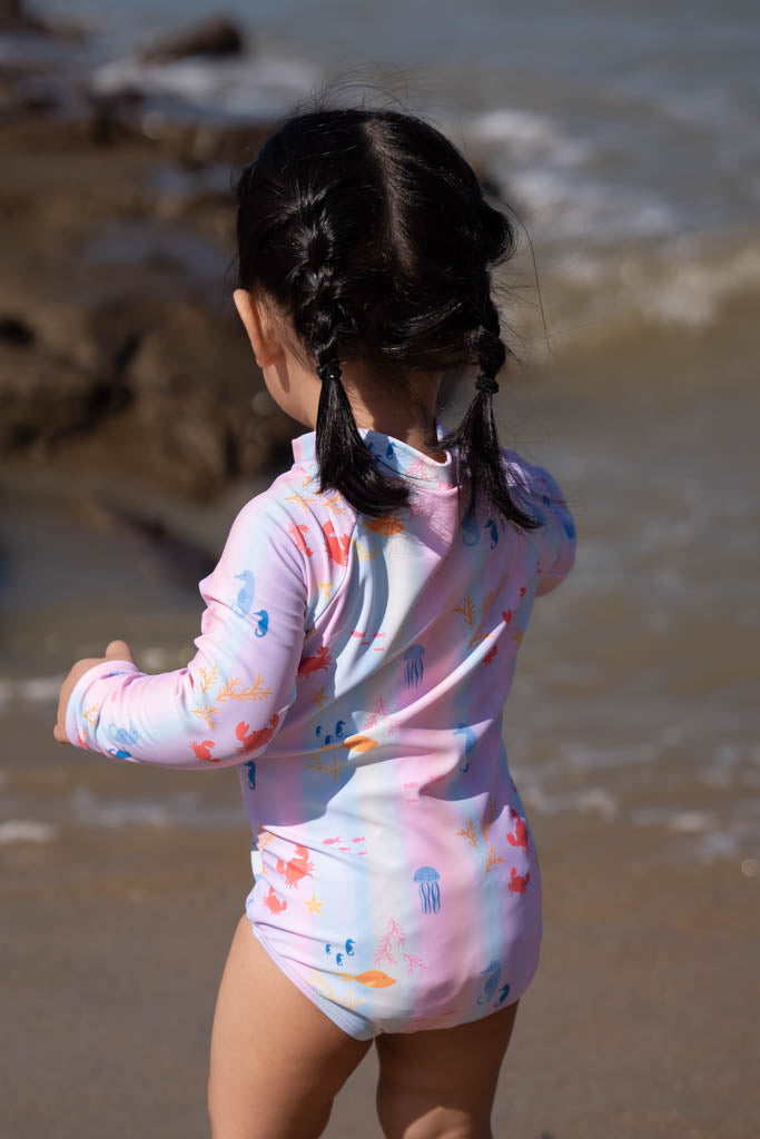 Long-Sleeve Rash Suit Rainbow Ocean