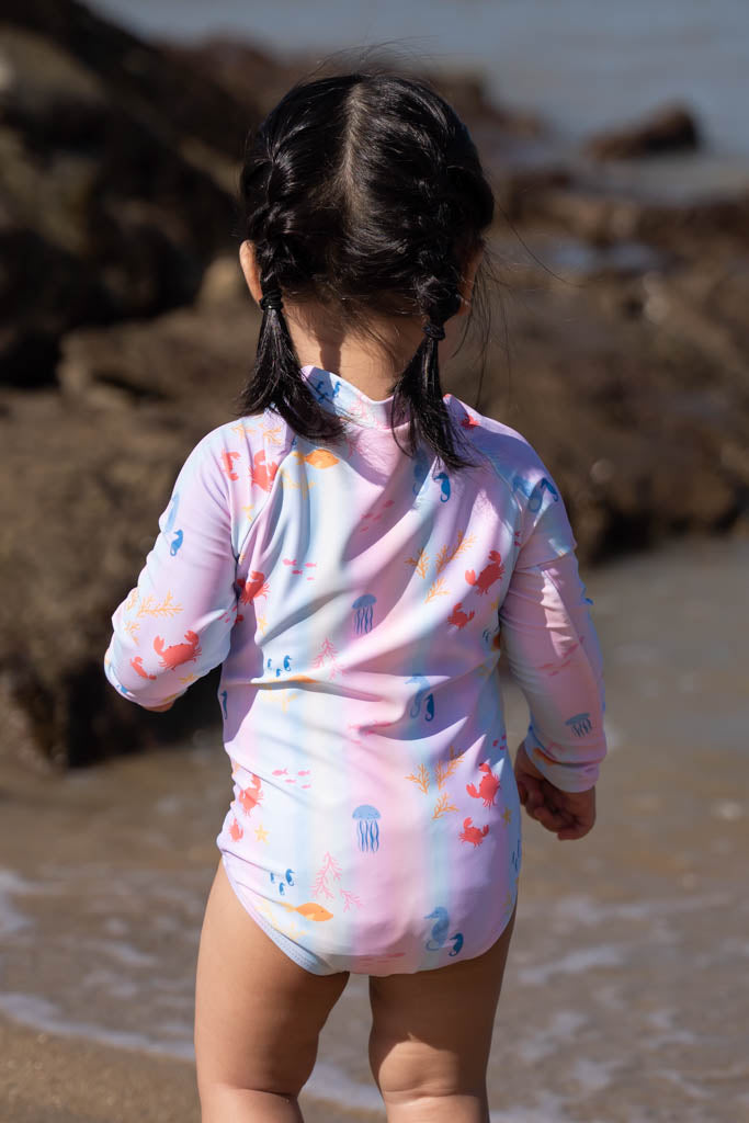 Long-Sleeve Rash Suit Rainbow Ocean