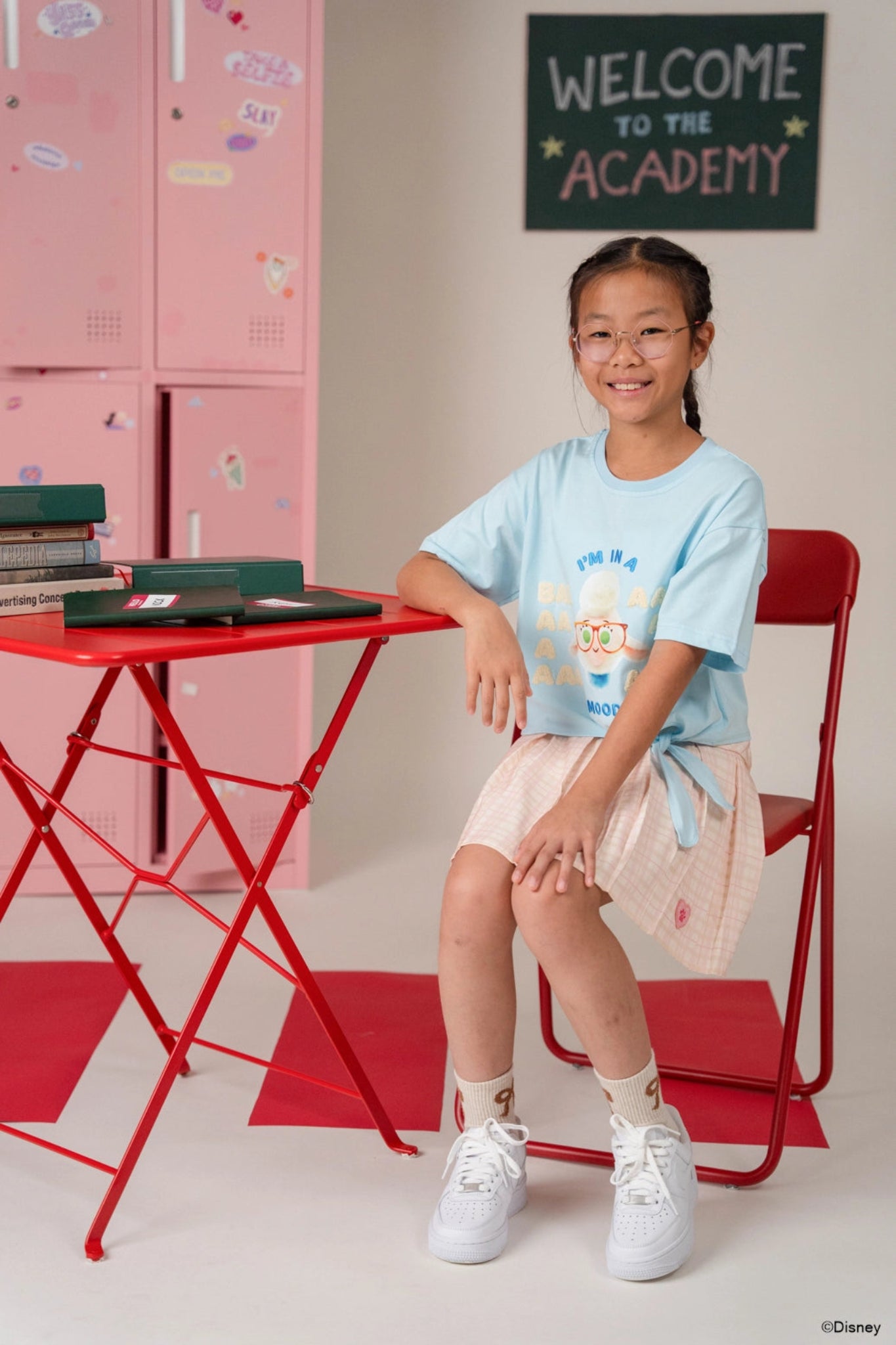 Disney | elly - Zoey Pleated Skirt in Pink Plaid