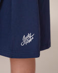 Pleated Polo Dress - Navy