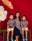 Wrap Cheongsam - Navy Floral