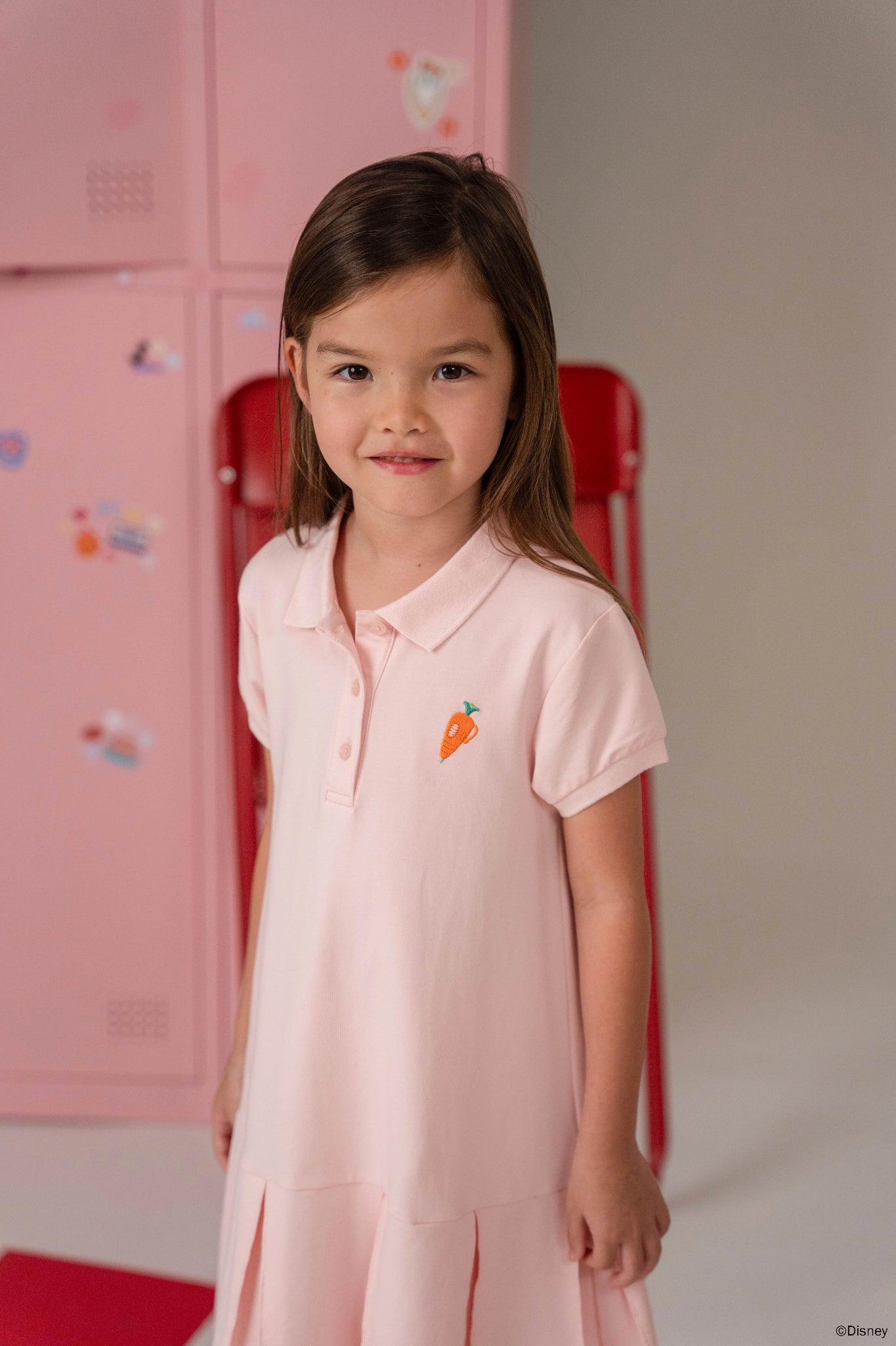 Pleated Polo Dress - Pink