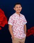 Men's Polo Tee -  Blue-Red Phoenix
