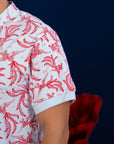 Men's Polo Tee -  Blue-Red Phoenix