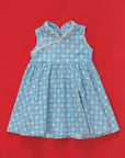 Flare Cheongsam - Blue Mickey Tiles