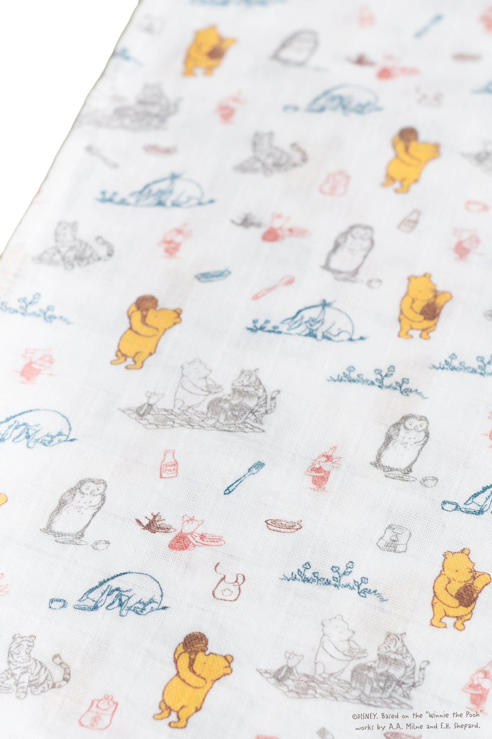 Organic Cotton Swaddle - Picnic With Pooh | The Elly Store