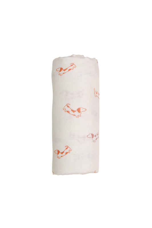 Bamboo Muslin Swaddle - Hot Dogs