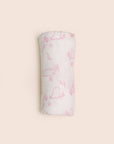 Bamboo Muslin Swaddle - Beary Pink