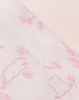 Bamboo Muslin Swaddle - Beary Pink