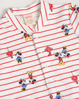 Mandarin-collared Polo Romper - Firecracker Mickey