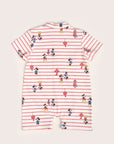Mandarin-collared Polo Romper - Firecracker Mickey